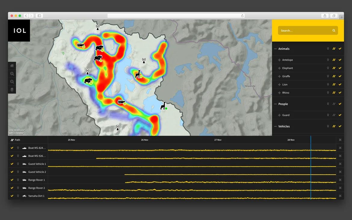 Interface showing heatmap of historical data